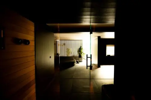 Vue de l'intérieur du sauna